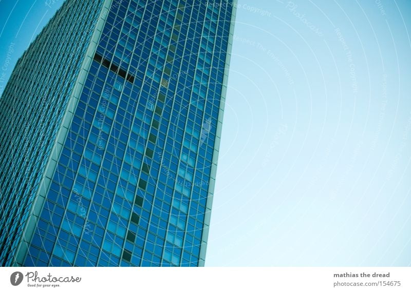 high up House (Residential Structure) High-rise Tall Large Blue Sky Threat Majestic Window Facade Line Pane Berlin Beautiful