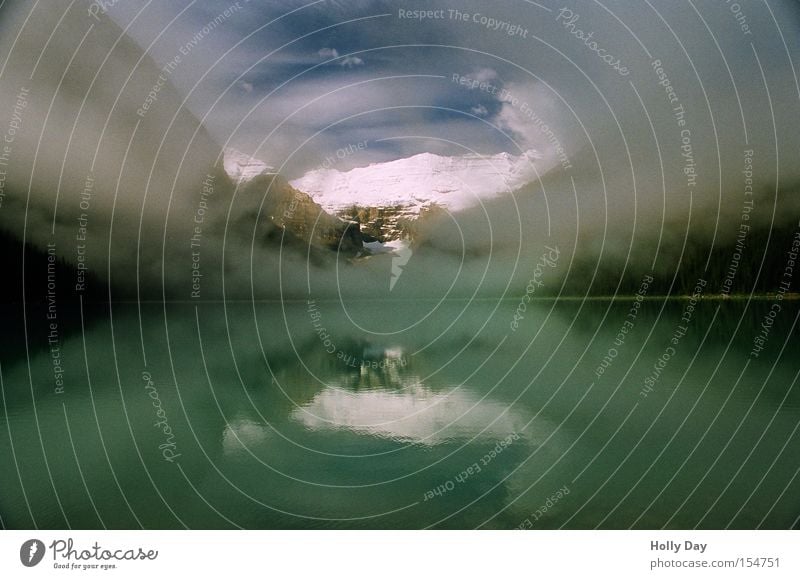 So there's a little bit of a way to go after all. Fog Lake Mountain Vail Clouds Alberta Banff National Park Lake Louise Water Reflection Peak Sky