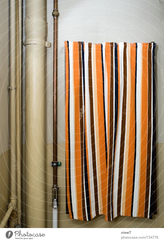 Decorative strip curtain. Redecorate Moving (to change residence) Interior design Decoration Bathroom Cloth Old Authentic Dirty Cliche Brown Yellow Past