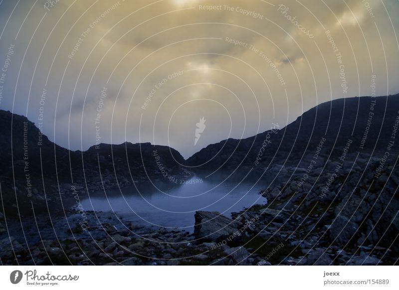 I lake clouds Mountain lake Dark Sky Landscape Lake Reflection Stone Stony Pond Clouds Mountaineering