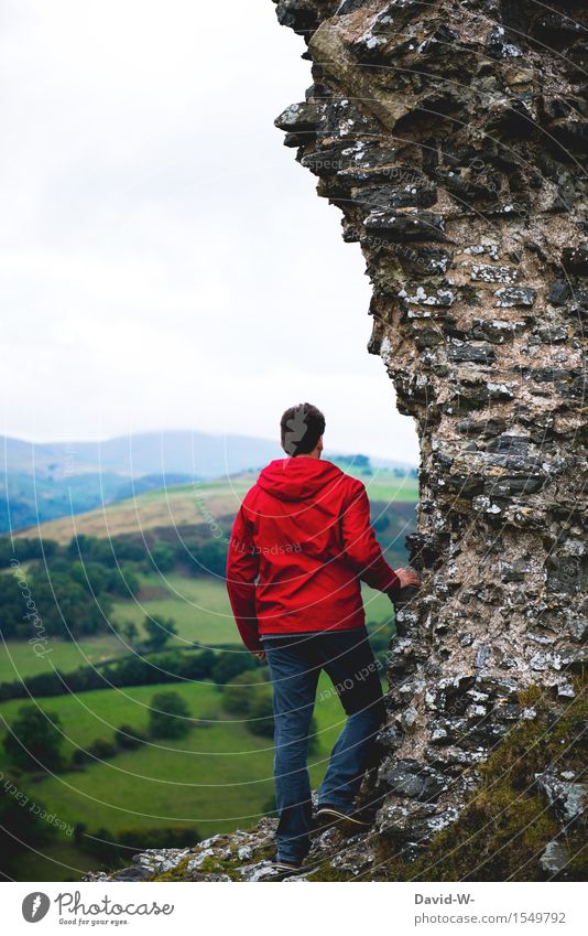 Looking into the distance Vacation & Travel Tourism Trip Adventure Far-off places Freedom Hiking Human being Masculine Young man Youth (Young adults) Man Adults