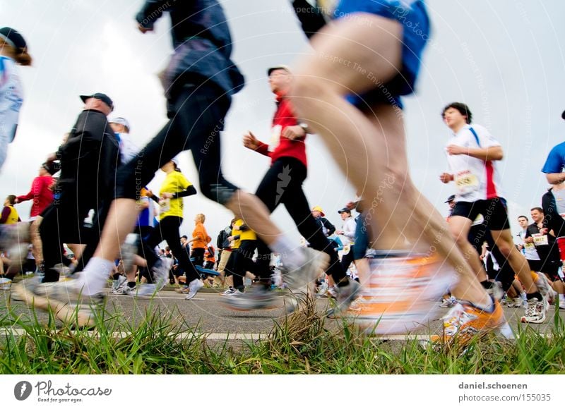 Beautiful legs Walking Running sports Jogging Movement Speed Legs Fitness Healthy Endurance Sports Street Perspective Motion blur Marathon Track and Field