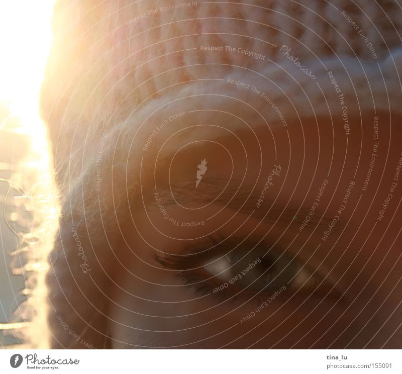 Winter walk I Sun Cold Light Lighting Nature Woman Beautiful Sunset Jena Eyes Looking Cap Macro (Extreme close-up) Close-up