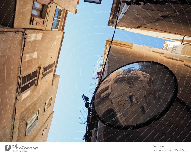 UrbanFrogArt II Old town House (Residential Structure) Wall (barrier) Wall (building) Facade Beautiful Mirror Italy Sky Tall Window Above Line Colour photo