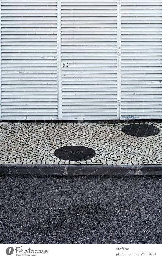 lines and points Line Point Graphic Sidewalk Footpath Street Detail Curbside Cobblestones Asphalt Section of image Copy Space top Copy Space bottom Deserted