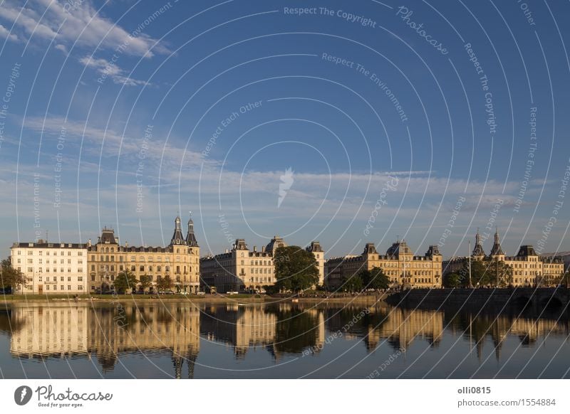 View over Sortedams Lake in Copenhagen Vacation & Travel Tourism Denmark Town Building Architecture Facade center sortedam Nordic cityscape European panorama