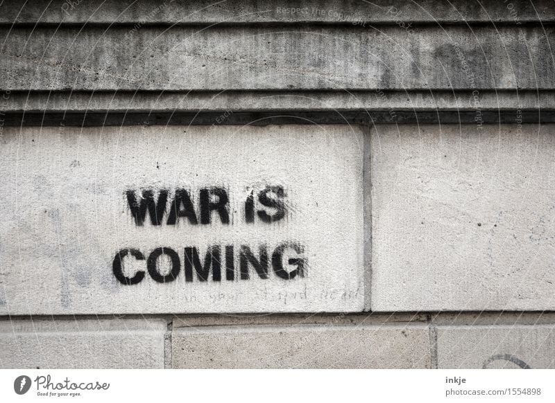 be pessimistic... Wall (barrier) Wall (building) Facade Characters Graffiti Threat Gloomy Emotions Fear Fear of the future Dangerous Distress Perturbed Predict