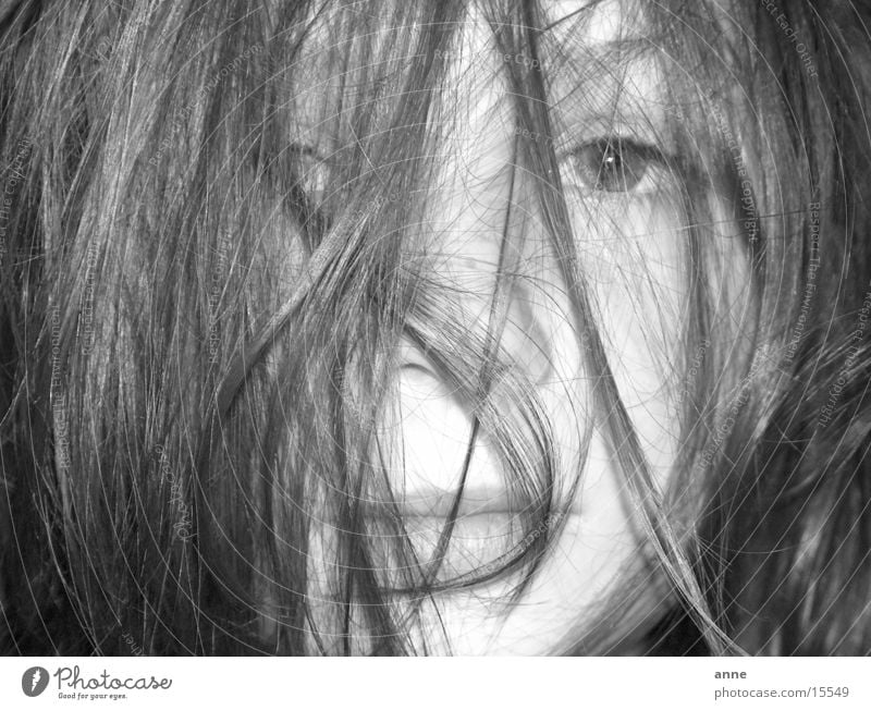 hair Girl Hair and hairstyles potrait black-white