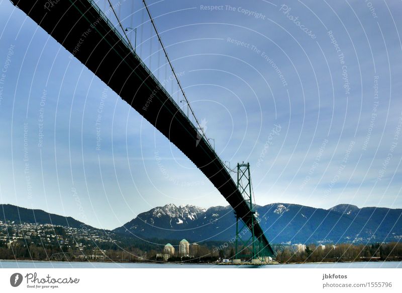 Lions Gate Bridge Environment Nature Landscape Rock Mountain Ocean Pacific Ocean Manmade structures Observe First Narrows Bridge Vancouver Connection Conquer