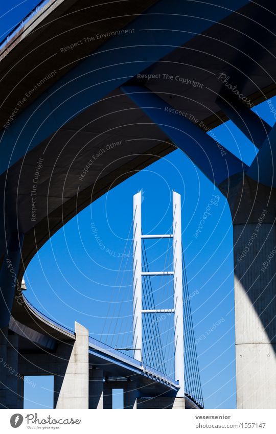 Ruegen Bridge Stralsund Rügen Germany Elegant Tall Strong Blue Safety Esthetic Stress Design Vacation & Travel Competent Mobility Precision Tourism Logistics