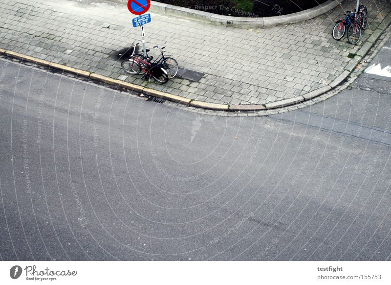 parking space Parking Street Bird's-eye view Sidewalk Town Antwerp Curve Gray Autumn Detail Mixture