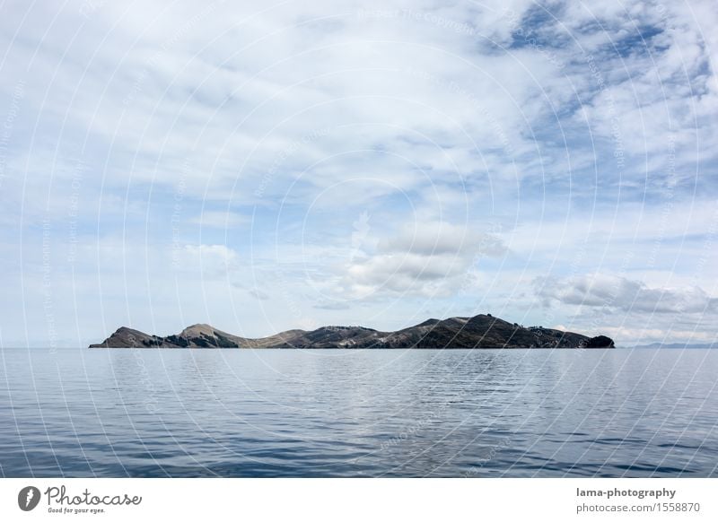 Lago Titicaca Landscape Water Sky Clouds Island Isla del Sol Lake Titicaca lake Surface of water Bolivia Peru South America Relaxation Vacation & Travel Inca