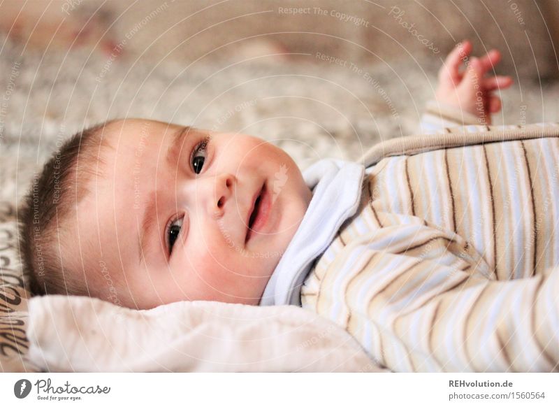 irresistible smile Human being Masculine Child Baby 1 0 - 12 months Smiling Lie Small Cute Emotions Joy Happy Happiness Contentment Joie de vivre (Vitality)