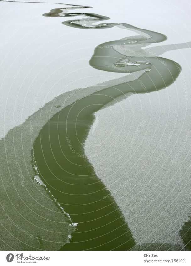 ice break Colour photo Exterior shot Deserted Copy Space left Day Bird's-eye view Winter Snow Ice Frost River Harbour Means of transport Navigation