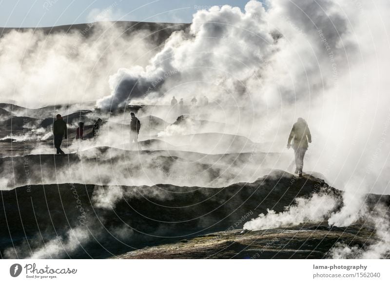 It's still boiling... Tourism Trip Adventure Sightseeing Human being Nature Volcano El Tatio Geyser Geyser bassin fumarole Solfatarenfeld San Pedro de Atacama