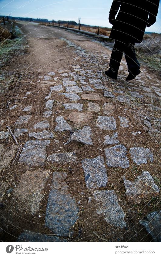 wanderer Hiking Walking To go for a walk Lanes & trails Footpath Pave Stone Rural Leisure and hobbies