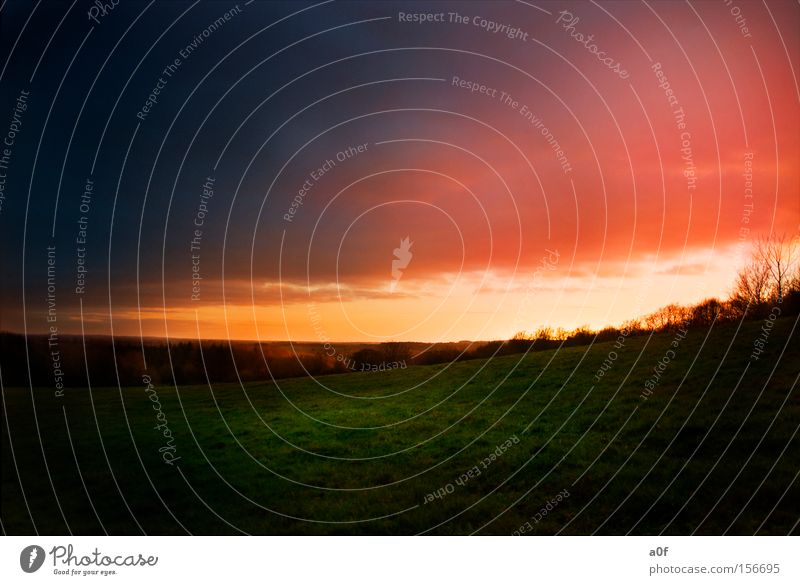 sundown Sunset Red Meadow Orange Colour Extraterrestrial Clouds Dusk Contrast Hill HDR hüttener mountains a0f