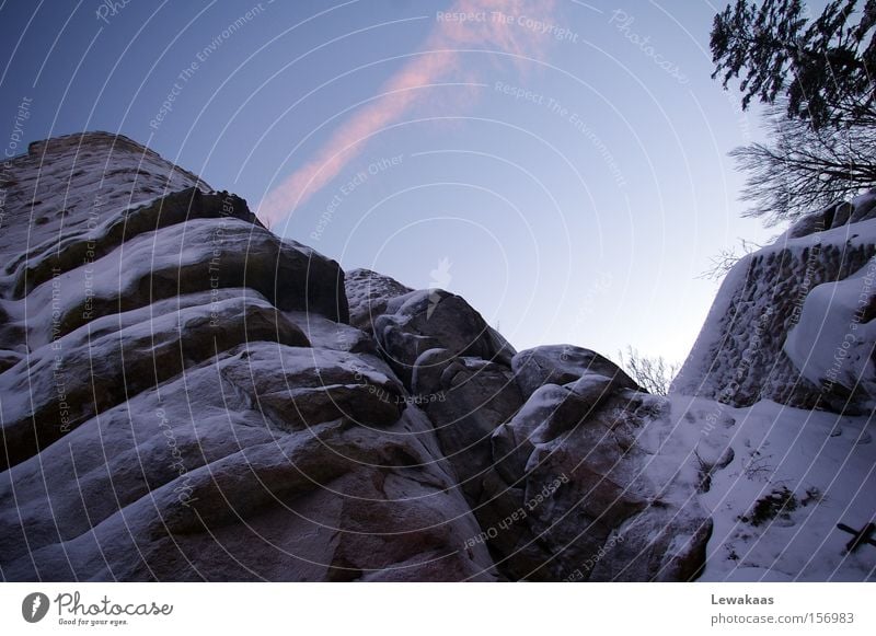 Blue Stone Winter Sky Black White Tree Bavaria Clouds Medieval times Snow Mountain Protection Rock Castle