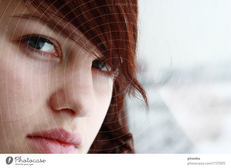 See you again. Railroad Winter Portrait photograph Lips Reflection White Snow Hair and hairstyles Eyes Facial expression Curl