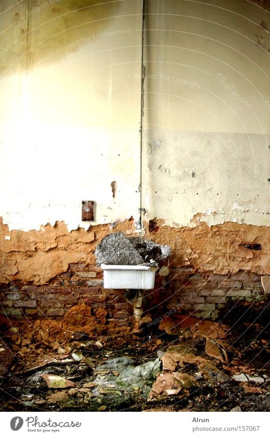 Layers which report Sink Plaster Stone Old Bathroom Redecorate Trash Room Derelict Architecture Shift work