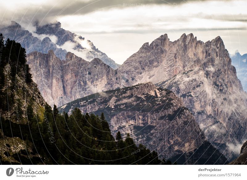 Hiking in Dolomites with panorama Vacation & Travel Tourism Trip Adventure Far-off places Freedom Mountain Environment Nature Landscape Plant Summer Bad weather