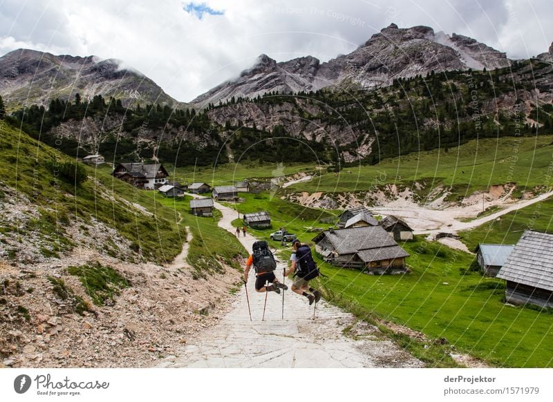 Hiking in Dolomites Vacation & Travel Tourism Trip Adventure Far-off places Freedom Camping Mountain Environment Nature Landscape Summer Bad weather Alps