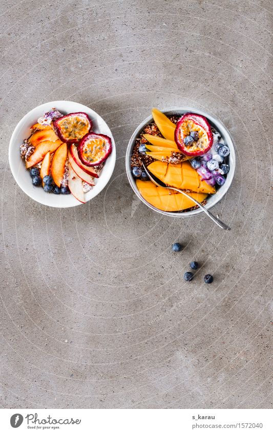 Healthy breakfast Food Yoghurt Fruit Nutrition Breakfast Organic produce Vegetarian diet Diet Bowl Healthy Eating Fresh Hip & trendy Multicoloured Mango