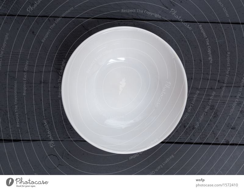 Empty bowl on black wood in bird's eye view Bowl Restaurant Gastronomy Old Black White shell Anthracite Wooden board Wooden table Wooden sign boards Menu