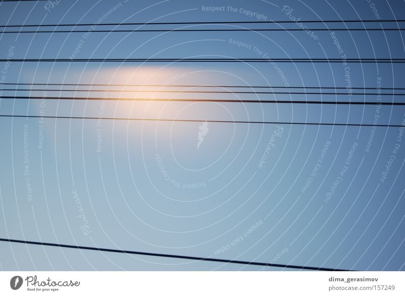 Lines 2 Line (row of words) Direct Blue Summer Sky Parallel Railroad Communicate Colour Transport straight line upright erect train Vacation & Travel