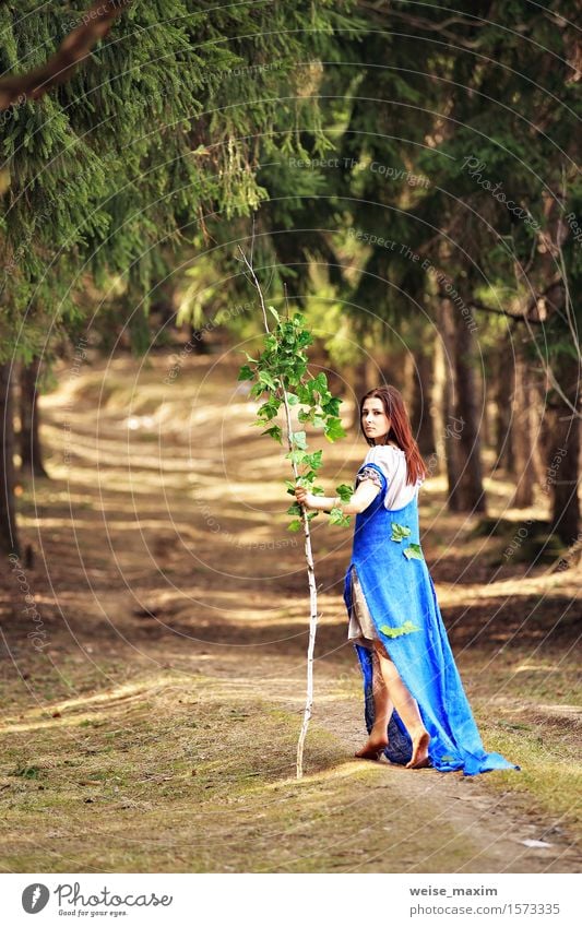 Young woman in spring countryside scenery Lifestyle Joy Happy Beautiful Face Wellness Vacation & Travel Adventure Freedom Summer Human being