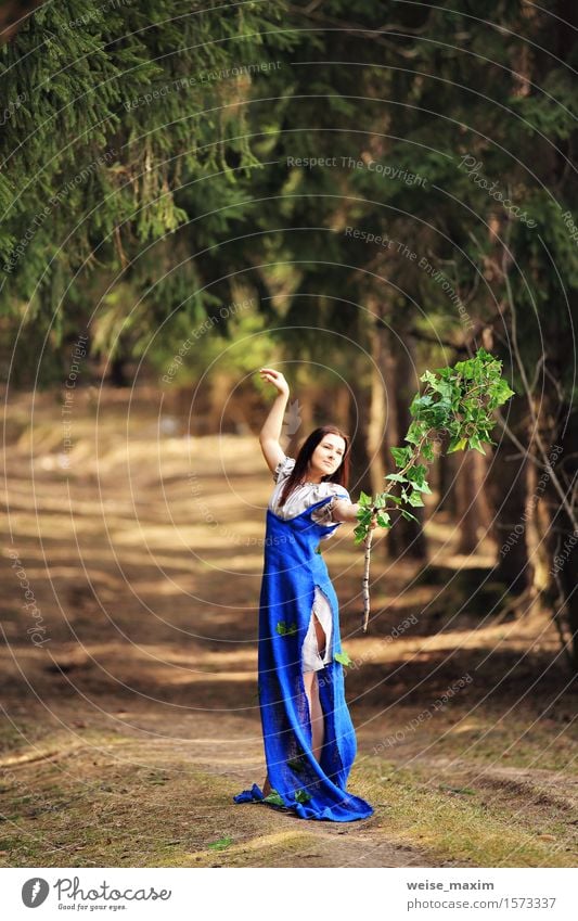 Young woman in spring countryside scenery Lifestyle Joy Happy Beautiful Face Wellness Summer Human being Youth (Young adults) 1 18 - 30 years Adults Nature