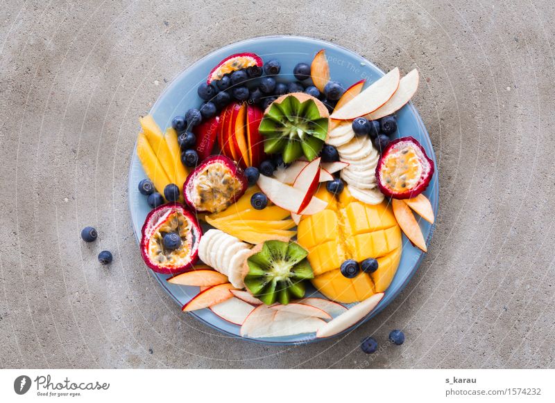 fruit plate Food Fruit Apple Nutrition Organic produce Vegetarian diet Diet Plate Healthy Healthy Eating Exotic Fresh Sweet Multicoloured To enjoy Mango