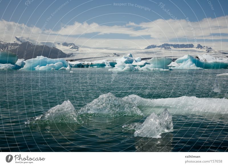 Icebergs in Jökulsarlón Ice crystal Glacier Mountain lake Iceland Jökulsárlón Vatnajökull glacier Climate change Cold eclecticism Jökull Sarlón Block of ice