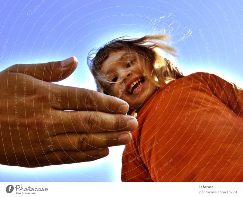 Orange Child Girl Hand Human being Sky