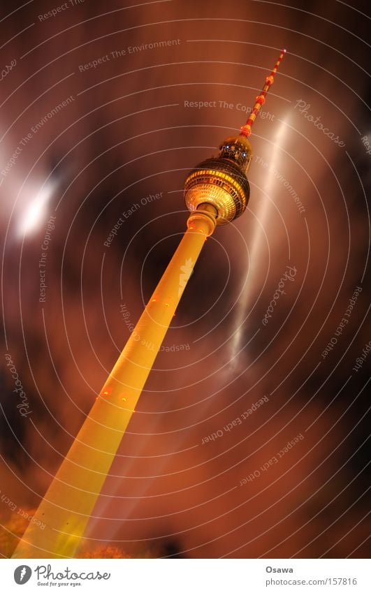 Ready for takeoff Architecture Tower Berlin TV Tower Television tower Alcoholic drinks Algae OK Good luck Alassio Alexanderplatz Landmark Diagonal Clouds