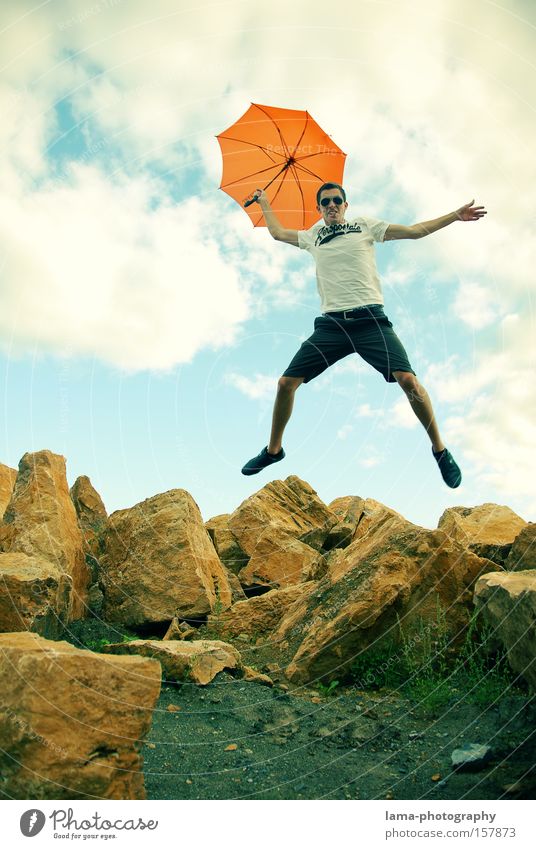 Landing AAAHHH-nflight Umbrella Sunshade Umbrellas & Shades Parachute Jump Crash landing Nosedive Summer Joy Rock Action Playing Youth (Young adults) Flying