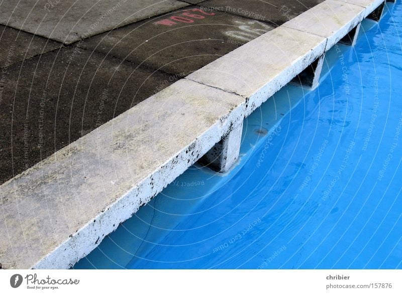 water edge Swimming pool Open-air swimming pool Water Jump Inject Joy Concrete Border Corner Wet Playing Summer chribier