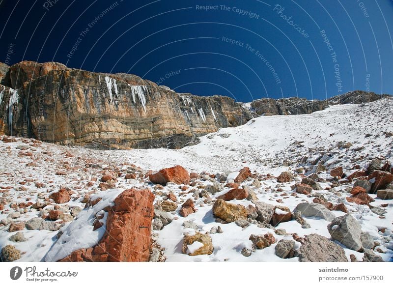 mars on earth Mountain Italian Alps Hiking South Tyrol Dolomites Blue Weather Sky Nature Stone Rock Climbing Tall Martian landscape Loneliness Winter