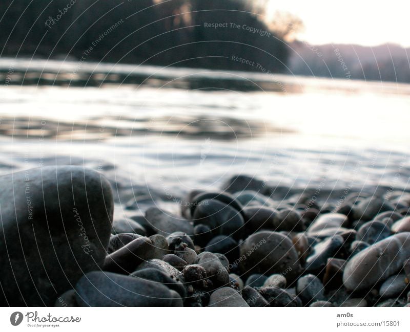 Stones on the Rhine Gravel Body of water River forest hat