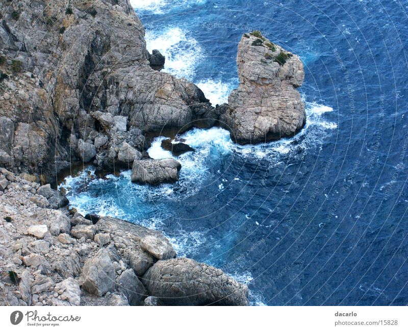 rocky gorge Canyon Ocean Far-off places Waves Blue Rock