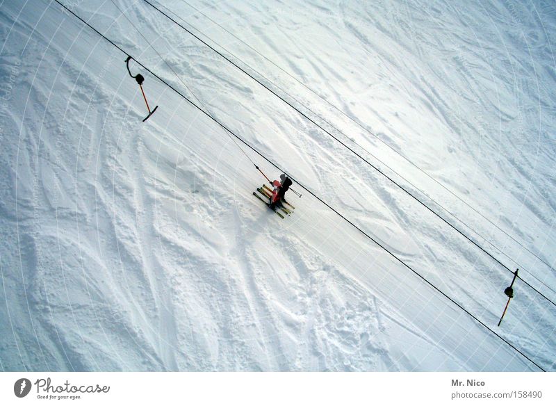 LIFTS Winter Winter sports White Tracks Upward Alpine Mountain Ski run Winter vacation Ski lift Ski tow Snow Skiing