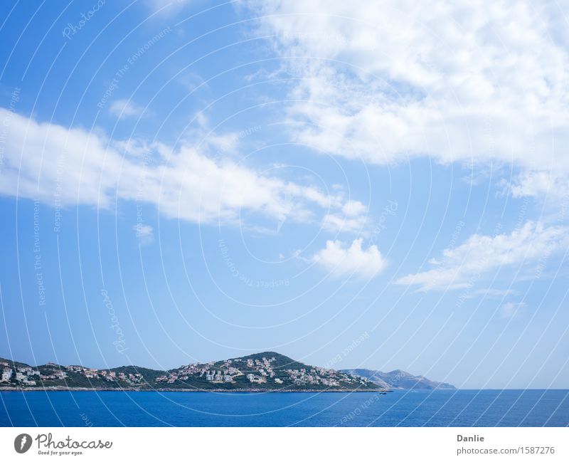 Kas Peninsula Residential Buildings in Summer Vacation & Travel Ocean Clouds Street Blue the Aegean D400 Turkey attractions Blue sky residential Visit water