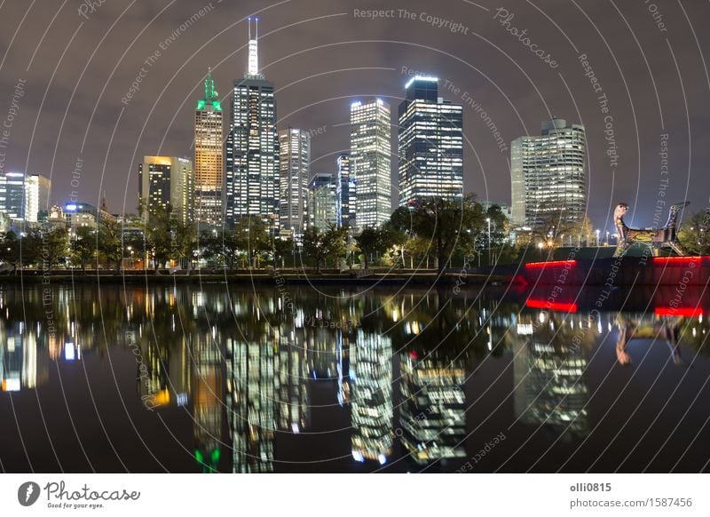 Melbourne skyline view over the Yarra River Vacation & Travel Tourism Yarra river Australia Town Downtown Skyline High-rise Bridge Building Architecture Scene