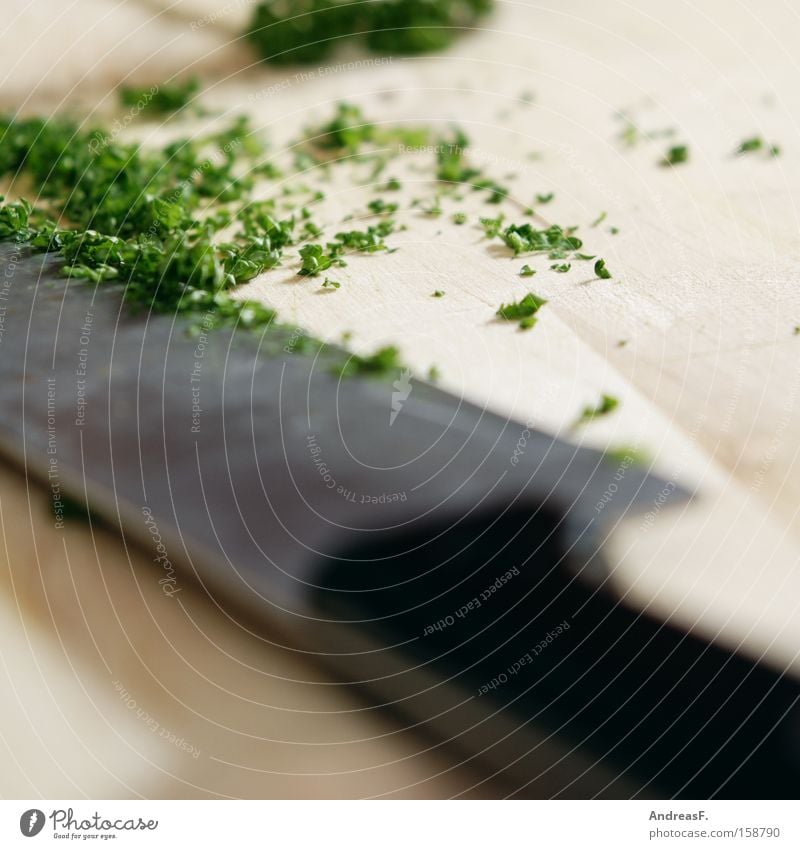 parsley Cooking Kitchen Herbs and spices Parsley Knives Restaurant Fresh Mince Chop Chopping board Gastronomy chef's knife