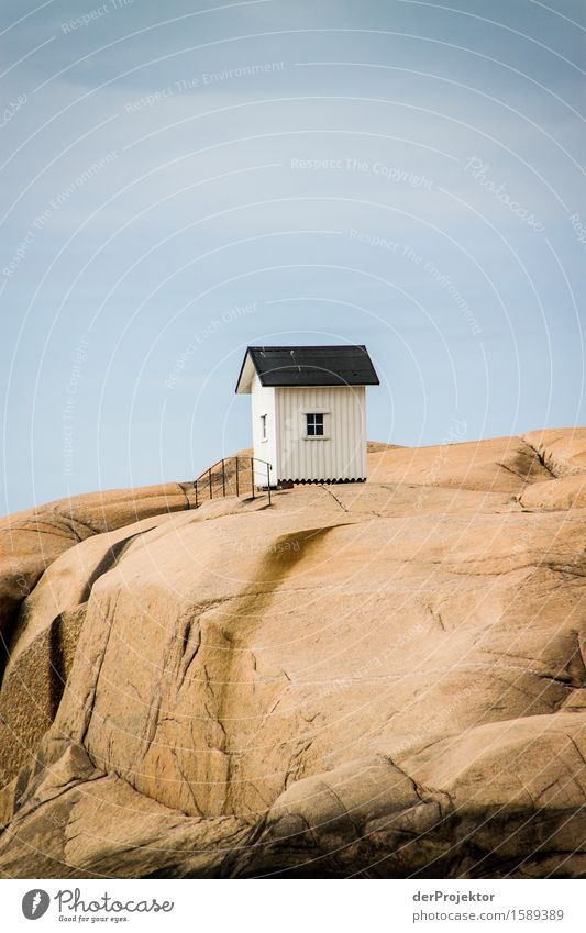 Small house on an archipelago island in Sweden Panorama (View) Deep depth of field Reflection Contrast Light Day Copy Space right Copy Space top