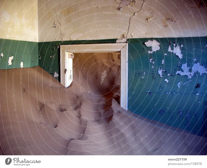 Sand eats time Dune Desert Time Namibia Vacation & Travel Loneliness Ruin Force of nature Transience Doorframe Wall (building) Crack & Rip & Tear Derelict