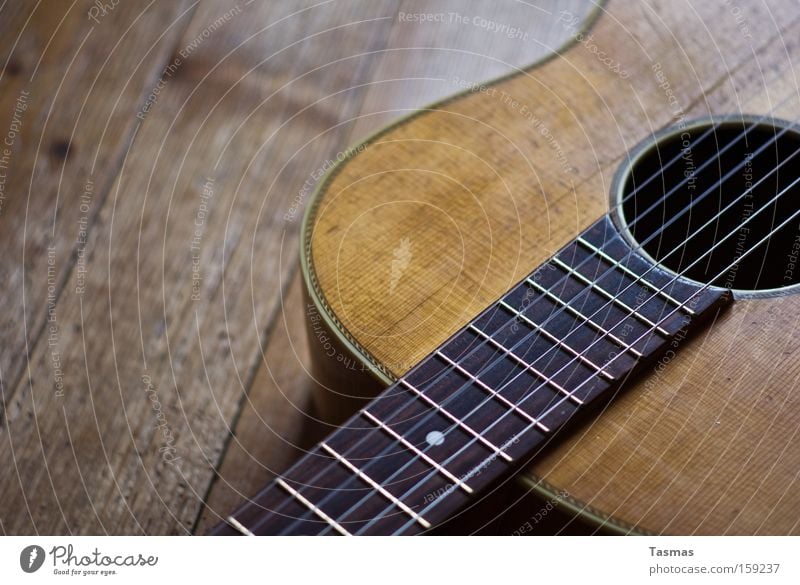 Equal and equal... Wood Floor covering Guitar Musical instrument Musical instrument string Plucking Old Crack & Rip & Tear Macro (Extreme close-up) Close-up