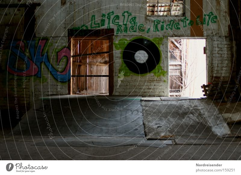 half pipe Colour photo Multicoloured Interior shot Deserted Copy Space bottom Light Shadow Contrast Lifestyle Joy Leisure and hobbies Playing Subculture