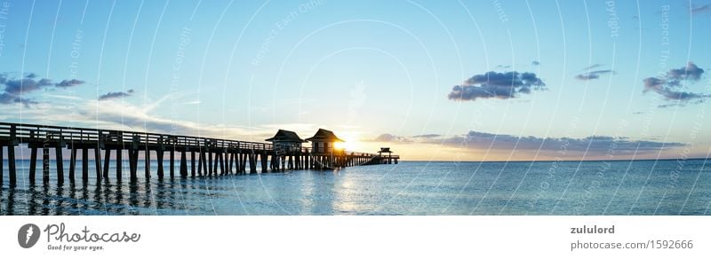 The Pier Vacation & Travel Summer Beach Ocean Waves Environment Nature Water Sky Horizon Sunrise Sunset Beautiful weather Coast Blue Turquoise Romance Freedom