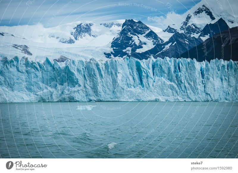 blue Winter Mountain Glacier Coast Cold Blue White Change Perito Moreno Glacier Edge Glacier ice Subdued colour Deserted Copy Space bottom Copy Space middle